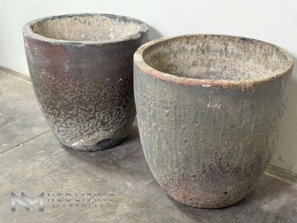 French Antique Foundry Crucibles (Pair) - Image 1